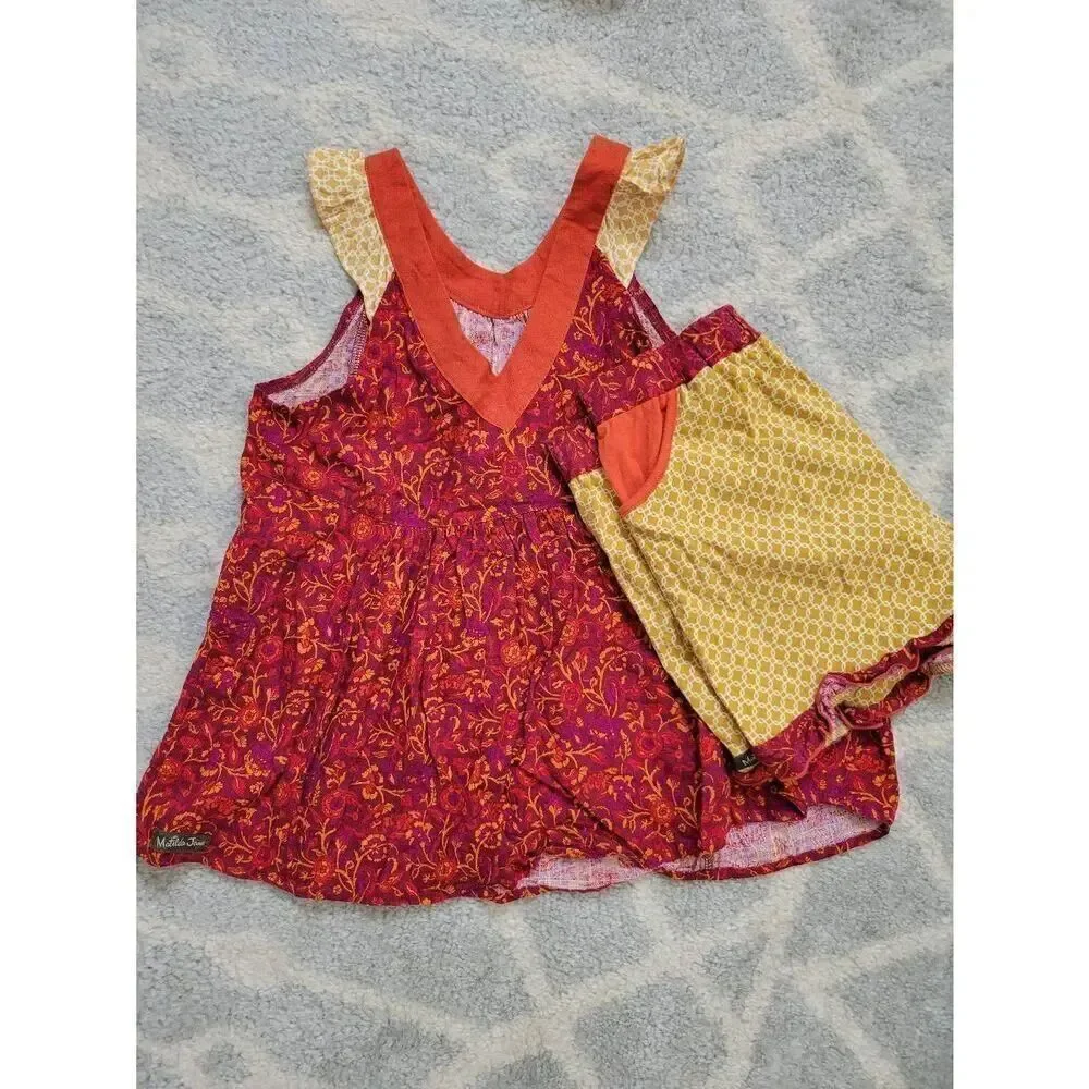 Matilda Jane Enchanted Garden Beach Bonfire V-Neck Swing Tank and Woodrose Mixed
